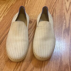 Rothy's - The Original Slip On Sneaker - Cream and Blue Knit Loafers